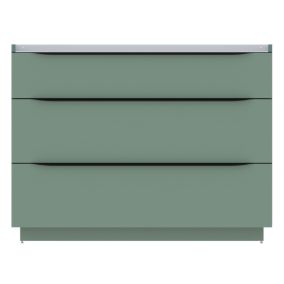 Meuble sous vasque à poser vert sauge mat l.120 x H.88 x P.50 cm, Pamili