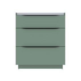 Meuble sous vasque à poser vert sauge mat l.80 x H.88 x P.50 cm, Pamili
