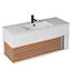 Meuble sous vasque à suspendre Archi blanc mat 120 cm + plan vasque en Céramyl® Decotec