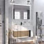 Meuble sous vasque à suspendre Archi blanc mat 90 cm + plan vasque en Céramyl® Decotec
