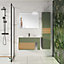 Meuble sous vasque à suspendre Archi fougère mat 90 cm + plan vasque en Céramyl® Decotec