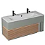 Meuble sous vasque à suspendre Archi grège mat 120 cm + plan vasque en Céramyl® Decotec pour 2 mitigeurs