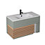 Meuble sous vasque à suspendre Archi grège mat 90 cm + plan vasque en Céramyl® Decotec