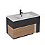 Meuble sous vasque à suspendre Archi noir mat 90 cm + plan vasque en Céramyl® Decotec