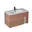 Meuble sous vasque à suspendre Archi terracotta mat 90 cm + plan vasque en Céramyl® Decotec