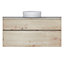Meuble sous-vasque à suspendre Calao aspect chêne artisan 120 cm + plan de toilette