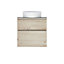 Meuble sous-vasque à suspendre Calao aspect chêne artisan 60 cm + plan de toilette