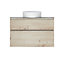 Meuble sous-vasque à suspendre Calao aspect chêne artisan 90 cm + plan de toilette