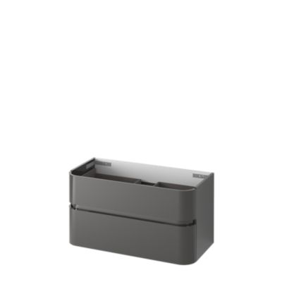 Meuble sous vasque à suspendre Cooke & Lewis Voluto gris anthracite version gauche 105 cm