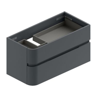 Meuble sous vasque à suspendre Cooke & Lewis Voluto gris anthracite version gauche 105 cm