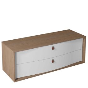 Meuble sous vasque à suspendre Havana blanc mat 2 tiroirs 140 cm