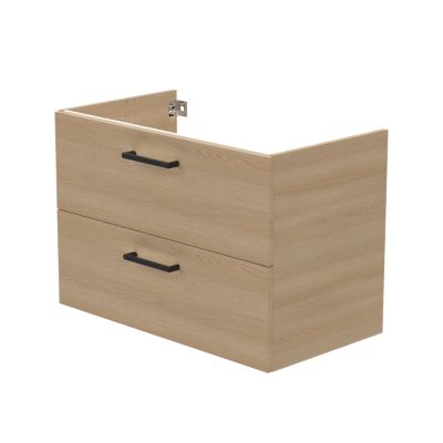 Meuble sous vasque à suspendre L.80 x H.55 x P.45 cm effet chêne Opah