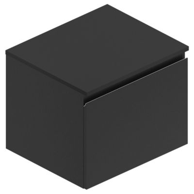 Meuble sous vasque à suspendre Pura noir mat 60 cm + Plan de toilette