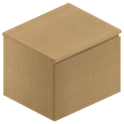 Meuble sous vasque à suspendre Pura placage chêne clair strié 60 cm + Plan de toilette