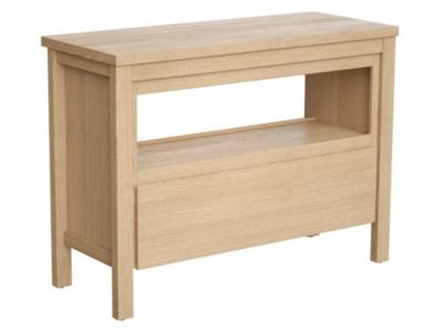 Meuble sous vasque avec niche de rangement et planche - 120 cm - Placage chêne - COSMOTI