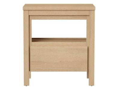 Meuble sous vasque avec niche de rangement et planche - 80 cm - Placage chêne - COSMOTI