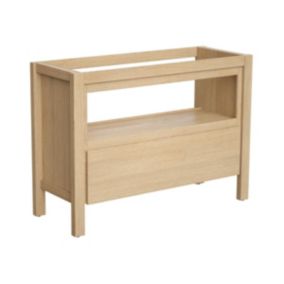 Meuble sous vasque avec niche de rangement - Placage chêne - 120 cm - COSMOTI