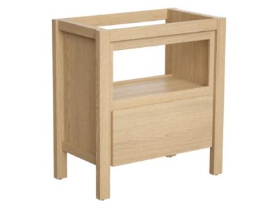 Meuble sous vasque avec niche de rangement - Placage chêne - 80 cm - COSMOTI