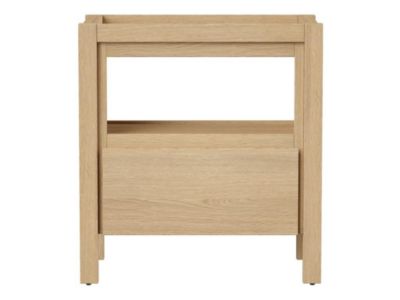 Meuble sous vasque avec niche de rangement - Placage chêne - 80 cm - COSMOTI