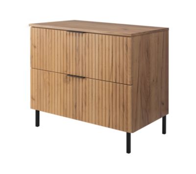 Meuble sous vasque avec plan sur pieds FLOW chêne craft 80 cm
