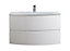 Meuble sous vasque blanc Vague 138 cm + complément gauche et droit + plan vasque en résine