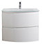 Meuble sous-vasque blanc Vague 70 cm + plan vasque en résine