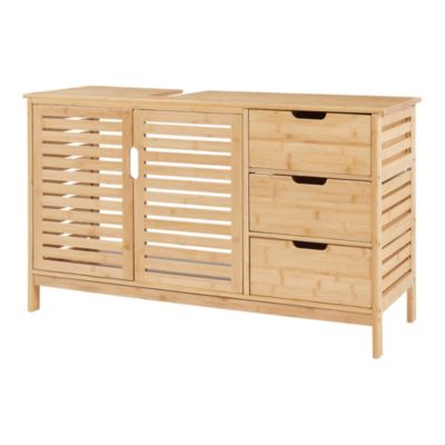 Meuble sous-vasque Boksereys bambou 60 x 100 x 35 cm naturel