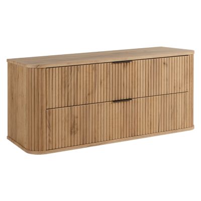 Meuble sous-vasque, Chêne Craft, poignée noire, 41,5 x 120 x 51,7 cm