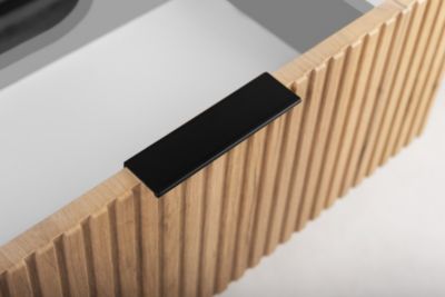 Meuble sous-vasque, Chêne Craft, poignée noire, 41,5 x 120 x 51,7 cm