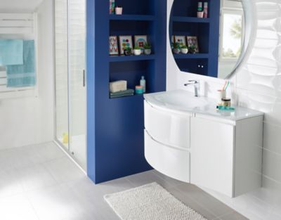 Meuble Sous Vasque Cooke Lewis Blanc Vague 104 Cm Complement Droit Plan Vasque En Resine Castorama