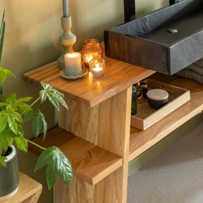 Meuble sous vasque en bois recyclé Corin
