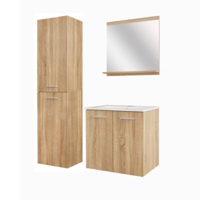 Meuble sous-vasque et colonne ALBAN 60cm - couleur chêne