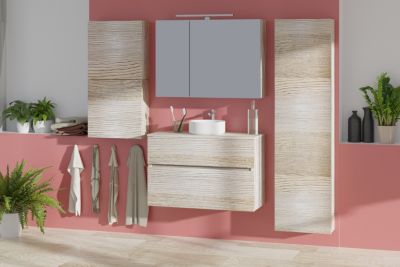 Meuble sousvasque faible profondeur à suspendre Calao aspect chêne