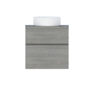 Meuble sous vasque faible profondeur effet chêne clair l.60 cm 2 tiroirs, Calao