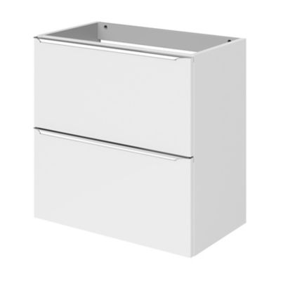 Meuble sous vasque faible profondeur suspendu blanc brillant l.60 x H.60 x P.36 cm, GoodHome Imandra