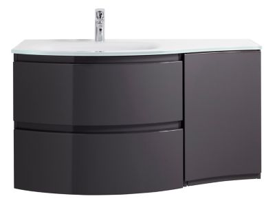 Meuble Sous Vasque TAMO 120 Cm - 2 Tiroirs, Gris Anthracite, Suspendu, MDF Mélaminé, Pour Salle De Bain Contemporaine - 7