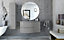 Meuble sous vasque gris clair Vague 104 cm + complément droit + plan vasque en résine