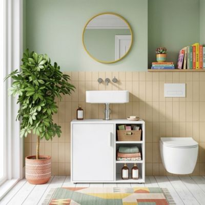 Meuble sous-vasque Kulaik 51 x 60 x 32 cm blanc en.casa