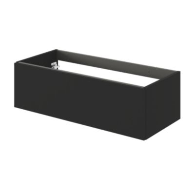 Meuble sous vasque l.100 x H.30 x P.45 cm 1 tiroir sans poignée, noir mat, Kentia