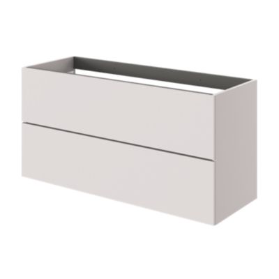 Meuble sous vasque l.120 x H.60 x P.45 cm, beige cachemire, 2 tiroirs sans poignées, Kentia