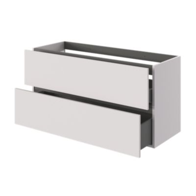 Meuble sous vasque l.120 x H.60 x P.45 cm, beige cachemire, 2 tiroirs sans poignées, Kentia
