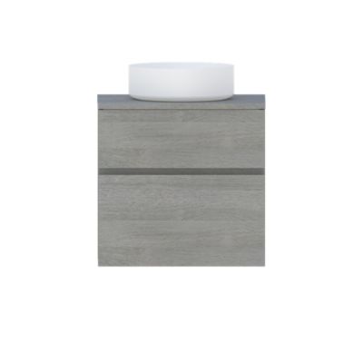 Meuble sous vasque l.60 cm, effet chêne clair, 2 tiroirs, Calao