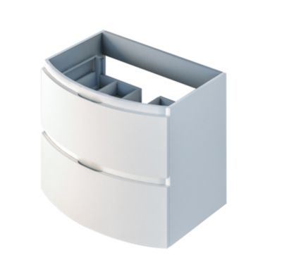 Meuble sous vasque l.69 cm, blanc mat, Vague