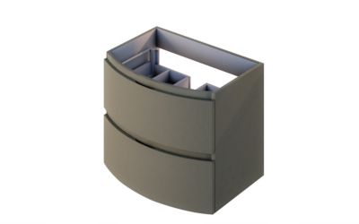 Meuble sous vasque l.69 cm, vert kaki mat, Vague