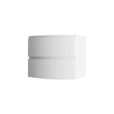 Meuble sous vasque l.69 x H.55 x P.52 cm, blanc mat strié, Vague