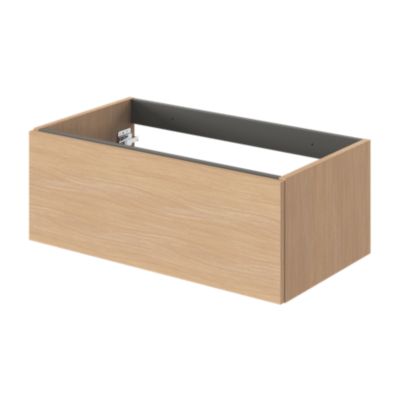 Meuble sous vasque l.80 x H.30 x P.45 cm, effet chêne, 1 tiroir sans poignée, Kentia