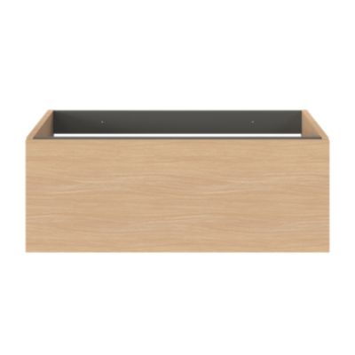 Meuble sous vasque l.80 x H.30 x P.45 cm, effet chêne, 1 tiroir sans poignée, Kentia