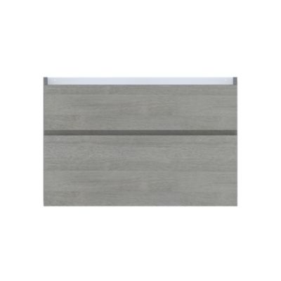 Meuble sous vasque l.90 x H.57 x P.50 cm, effet chêne clair, 2 tiroirs, Calao