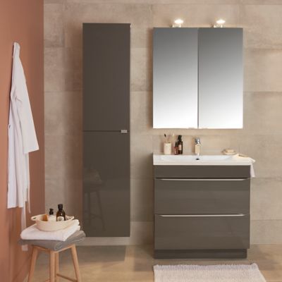 Meuble Sous Vasque A Poser Goodhome Imandra Gris Taupe 80 Cm Castorama