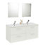 Meuble sous vasque à suspendre blanc Pyxis 120 cm + 2 miroirs